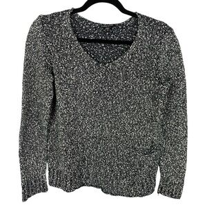 Eileen Fisher Wrapped Cotton Nubble Pullover Sweater Small Petite Grey